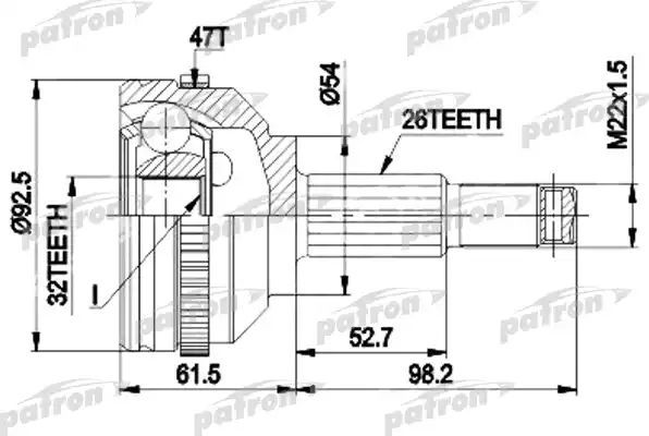 Шрус наружный (граната) Patron. Артикул PCV1438