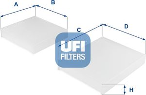 Салонный фильтр UFI для ГАЗ Соболь 2005-2013. Артикул 53.143.00