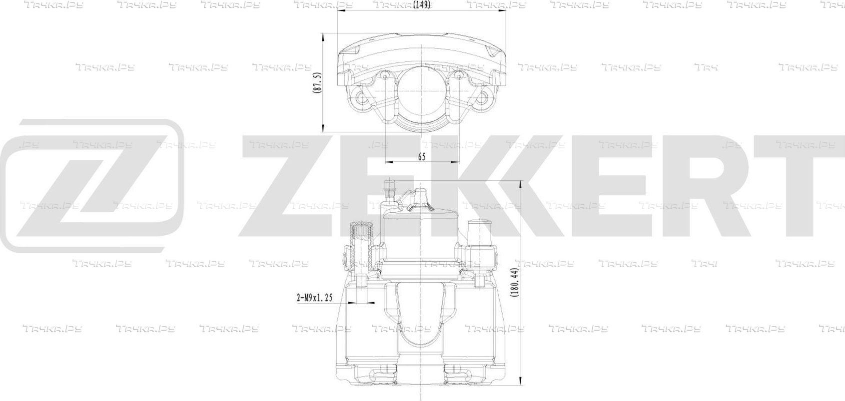 Тормозной суппорт Zekkert (Чугун) передний левый для Ford Focus III 2010-2019. Артикул BS-8314
