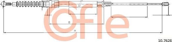 Трос ручника (тросик ручного тормоза) Cofle. Артикул 92.10.7628