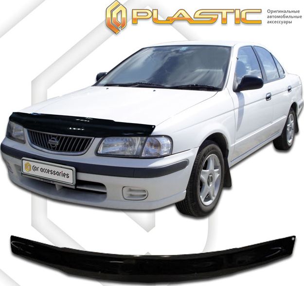 Дефлектор СА Пластик для капота (Classic черный) Nissan Sunny 1998-2002. Артикул 2010010101176