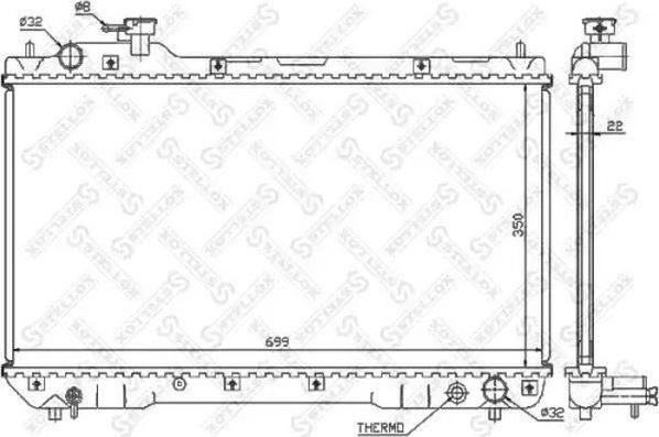 Радиатор охлаждения двигателя Stellox для Toyota RAV4 I (XA10) 1994-2000. Артикул 10-26300-SX