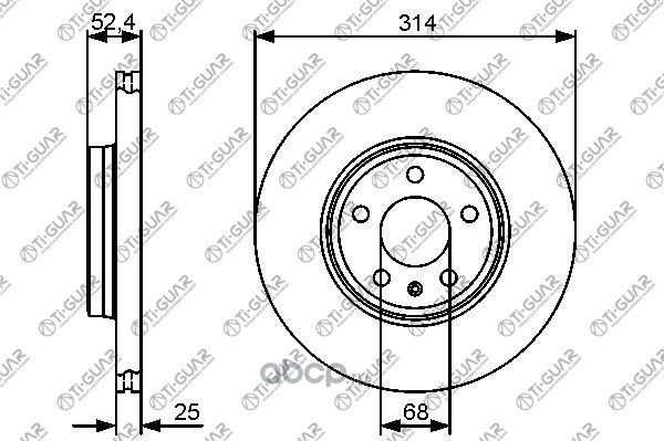 Диск тормозной (TI-Guar). Артикул TG8W0615301G