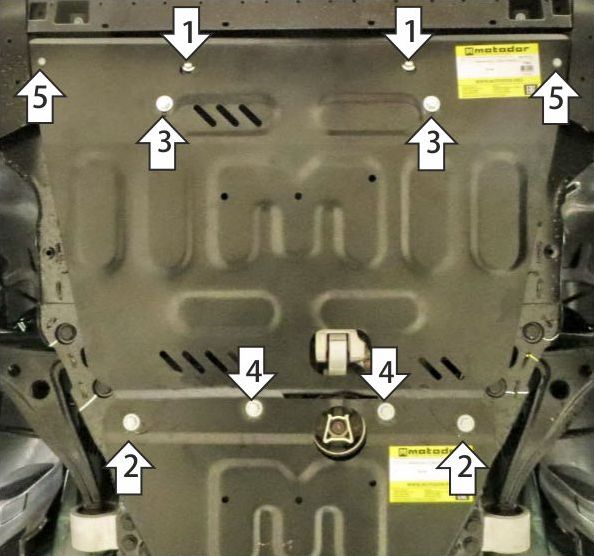 Защита алюминиевая Мотодор для картера и КПП GAC M8 2023-2026. Артикул 347801