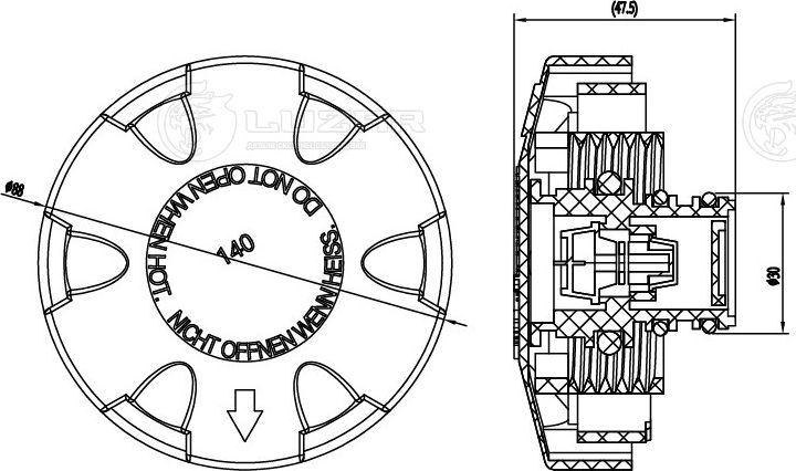 крышка (пробка) расширительного бачка LUZAR для а/м BMW X5 (E70) (07-)/(G05) (18 Luzar (полимерный материал). Артикул LL 2604