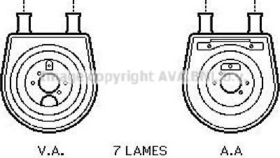 Радиатор масляный (маслоохладитель) для двигателя AVA для Hyundai Matrix I 2001-2010. Артикул HY3154