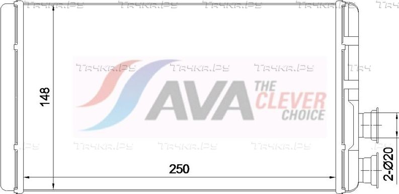 Радиатор отопителя (печки) AVA передний для Audi Q5 Sportback I 2020-2026. Артикул AI6469