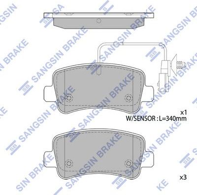 Тормозные колодки Sangsin Hi-Q задние для Renault Master III 2010-2026. Артикул SP1971