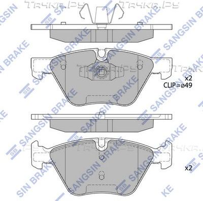 Тормозные колодки Sangsin Hi-Q передние для BMW 3 V (E90/E91/E92/E93) 2005-2013. Артикул SP2214