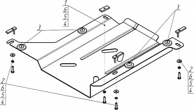 Защита Мотодор для топливоохладителя Ford Transit передний привод 2011-2012. Артикул 00749