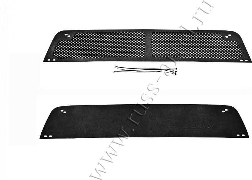 Защитная сетка и заглушка Русская Артель решетки переднего бампера для Mitsubishi L200 IV 2006-2010. Артикул SRM-136202