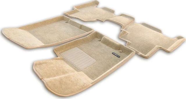 Коврики текстильные Euromat 3D Business для салона Kia Mohave (3 ряд) 2021-2026 БЕЖЕВЫЕ. Артикул EMC3D-002906T
