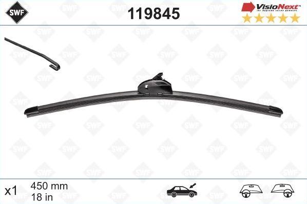 Щетка стеклоочистителя (дворник) SWF передняя правая (пассажирская) для Honda Civic V 1991-1996. Артикул 119845