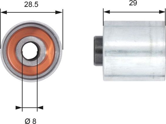 Направляющий (ведущий) ролик ремня ГРМ Gates PowerGrip® для Audi S3 II (8P) 2006-2013. Артикул T42148