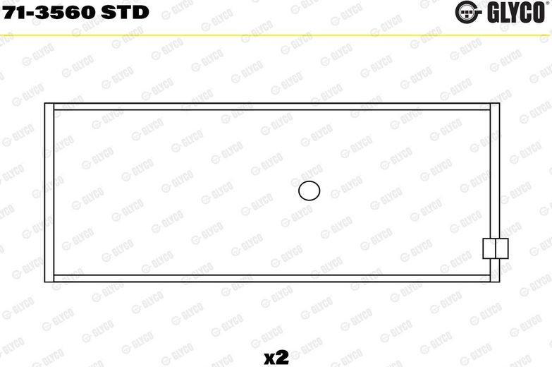 Вкладыши шатунные Glyco для Opel Diplomat B 1969-1975. Артикул 71-3560 STD