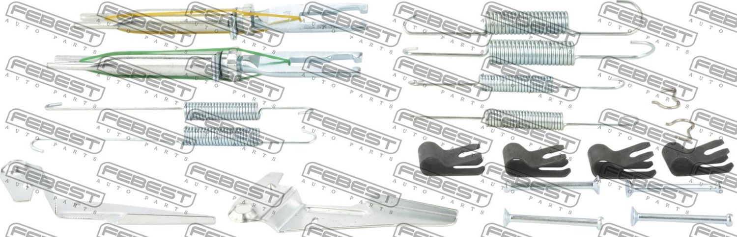МОНТАЖНЫЙ КОМПЛЕКТ БАРАБАННЫХ КОЛОДОК Febest. Артикул 0104-GUN125R-KIT