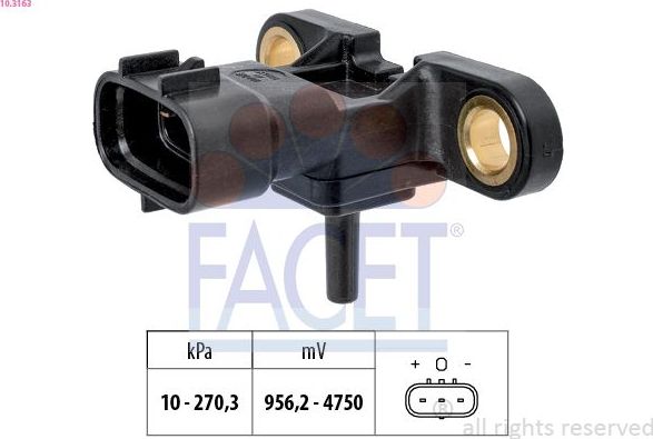 Датчик абсолютного давления (ДАД, MAP) Facet Made in Italy - OE Equivalent. Артикул 10.3163