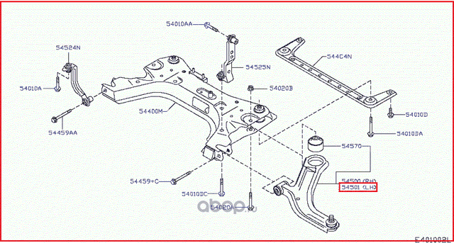 Рычаг подвески Nissan. Артикул 54501BC42A