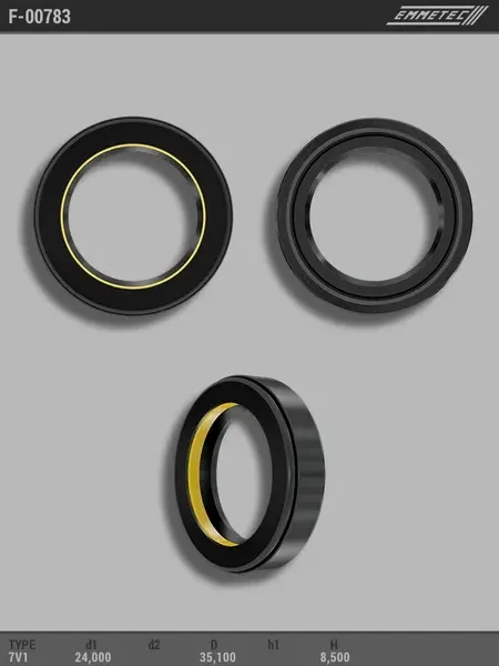 Сальник 24,00/35,10*8,50 тип 7V1 (Emmetec). Артикул F00783