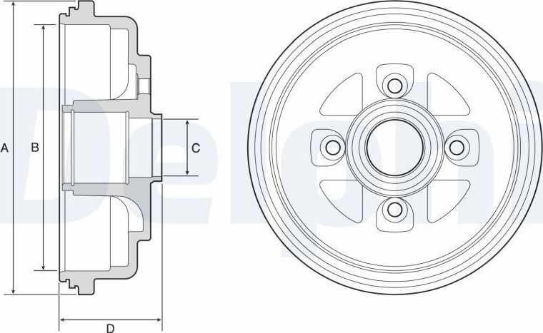 Тормозной барабан Delphi. Артикул BF607