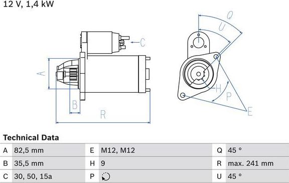 Стартер Bosch для Volvo 760 1985-1990. Артикул 0 986 013 600