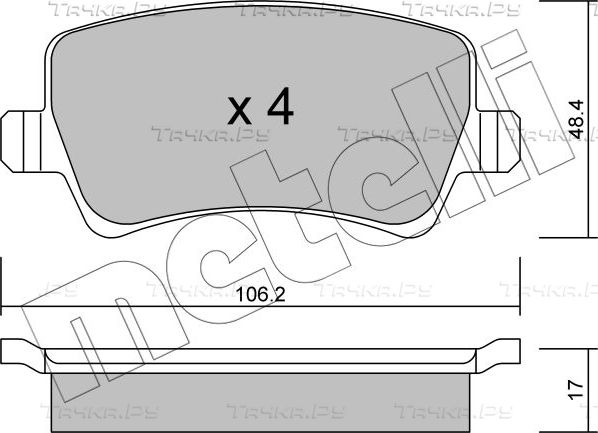 Тормозные колодки Metelli задние для Ford S-MAX I 2006-2014. Артикул 22-0676-0