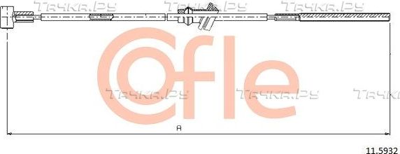 Трос ручника (тросик ручного тормоза) Cofle. Артикул 11.5932