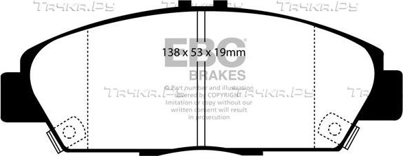 Тормозные колодки EBC Brakes передние для Honda Prelude III 1987-1992. Артикул DP2975