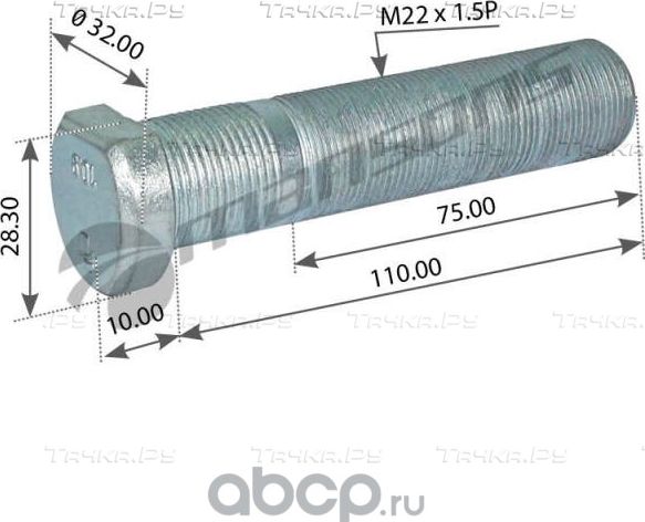 Болт колесный (Mansons). Артикул 700.252
