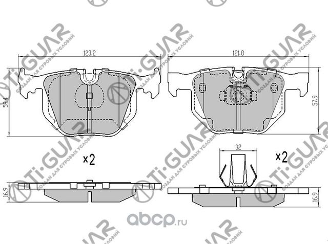 Тормозные колодки (TI-Guar). Артикул TG0228