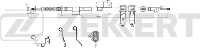 Трос ручника (тросик ручного тормоза) Zekkert. Артикул BZ-1248