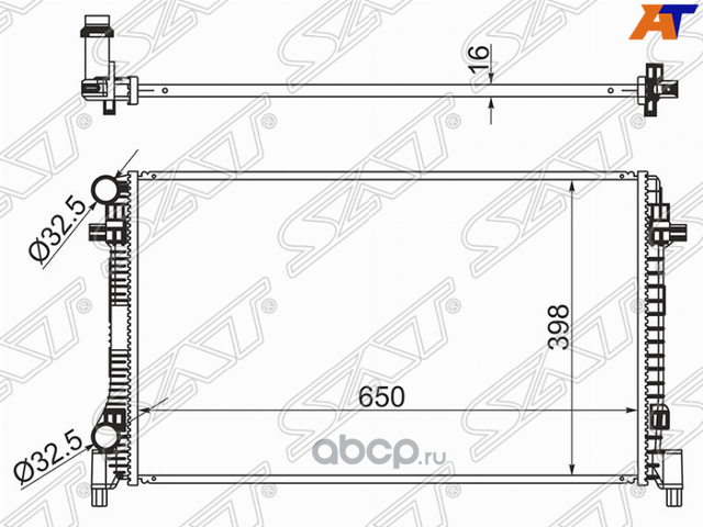 Радиатор AUDI A3S3 12-TT 14-SKODA OCTAVIA 13-S (SAT). Артикул SGSD00073