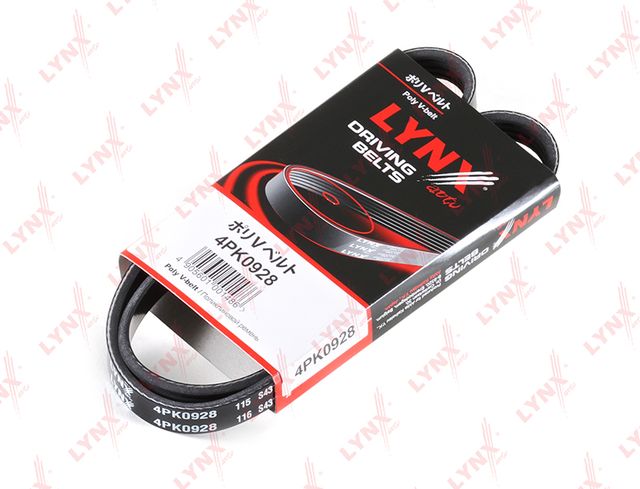 Приводной ремень поликлиновой LYNXauto для Nissan Kubistar X76 2003-2009. Артикул 4PK0928