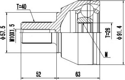 ШРУС НАРУЖНЫЙ FORD MONDEO CA2 (07-14) (Zikmar). Артикул Z87432R