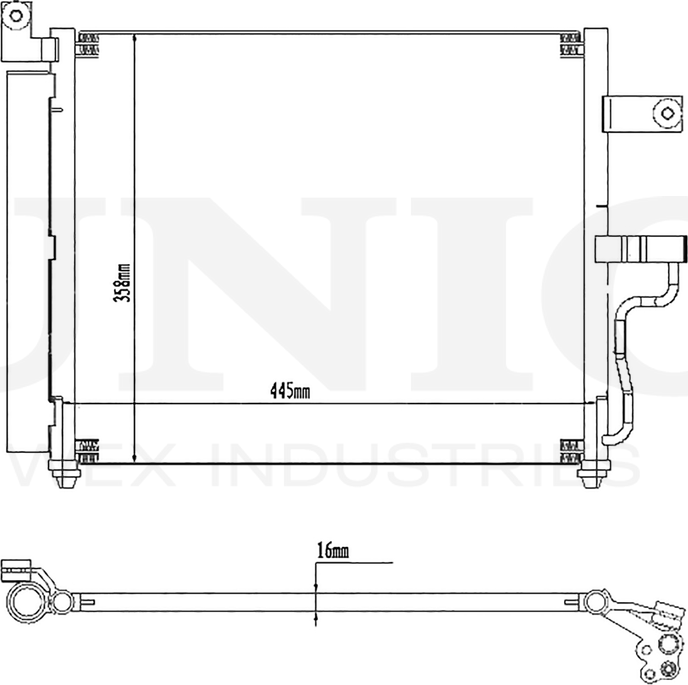 Радиатор кондиционера (Unio). Артикул RAD-30006