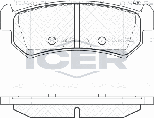 Тормозные колодки Icer задние для Chevrolet Nubira 2005-2011. Артикул 181727