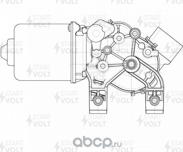 Мотор стеклоочистителя (моторчик дворников) StartVOLT передний для Citroen C3 I 2002-2010. Артикул VWF 1913
