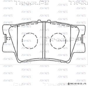 Тормозные колодки Advics задние для Toyota Harrier II (XU30) 2003-2013. Артикул A2N130