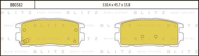 Колодки тормозные дисковые | зад | (Blitz) Blitz. Артикул BB0382