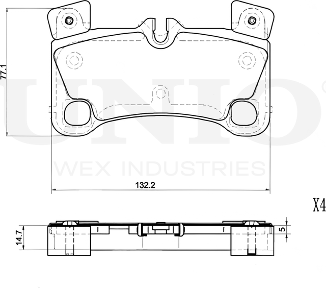 Колодки тормозные диск. задние VW Touareg 04-, Porsche Cayenne 07-, Audi Q7 06- (Unio). Артикул BRP-20437