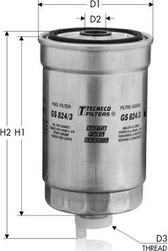 Топливный фильтр  Tecneco Filters. Артикул GS8845