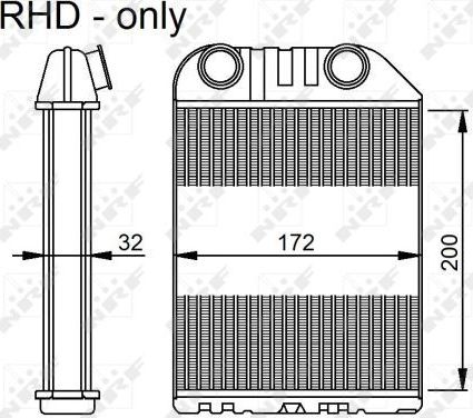 Радиатор отопителя (печки) NRF (алюминий). Артикул 54286