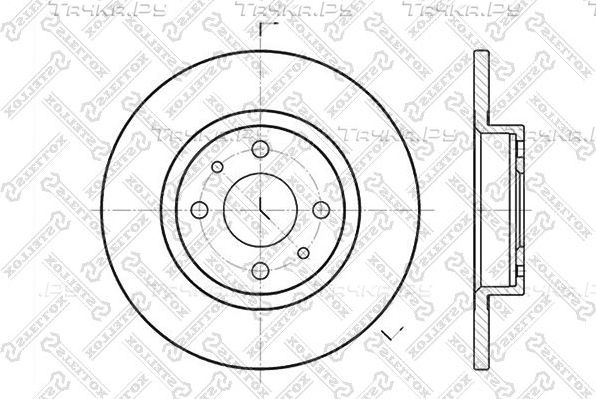 Тормозной диск Stellox передний для Fiat Marea 1996-2003. Артикул 6020-9932-SX