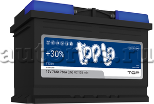 АККУМУЛЯТОР TOPLA TOP 78 AH/750A/278*175*190/ETN O R. Артикул 118678