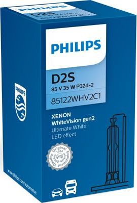 D2S 85V-35W (P32d-2)  5000K WhiteVision gen 2 (Philips) Philips Xenon WhiteVision gen2. Артикул 85122WHV2C1