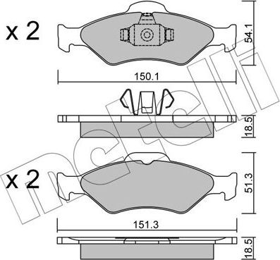 Тормозные колодки Metelli передние для Ford Fiesta IV 2000-2002. Артикул 22-0315-0