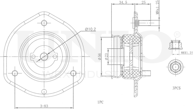 Опора амортизационной стойки (Unio). Артикул RMP-13042