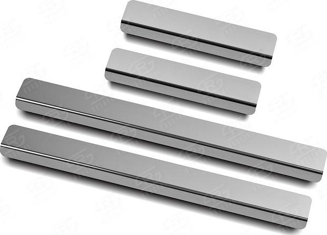 Накладка RusStal на пороги (лист нерж. зеркальный) для Skoda Karoq 2020-2026. Артикул SKKAR20-01