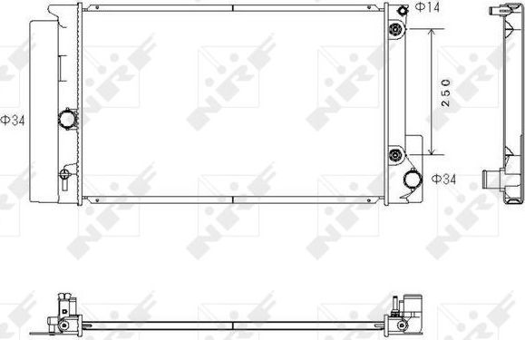 Радиатор охлаждения двигателя NRF (алюминий). Артикул 53766