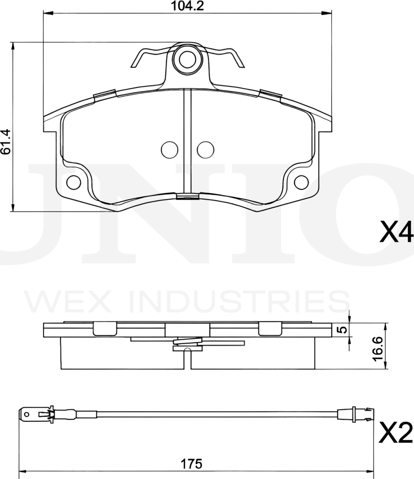 Колодки тормозные дисковые, комплект (Unio). Артикул BRP-20276
